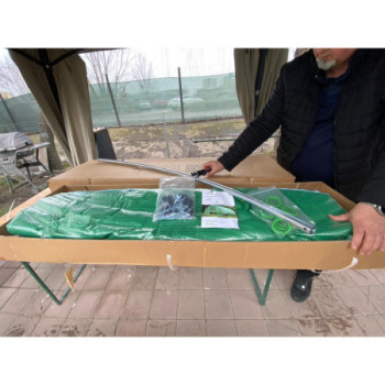 Solar gradina cu schelet metalic 8 x 3 m cu ferestre de aerisire