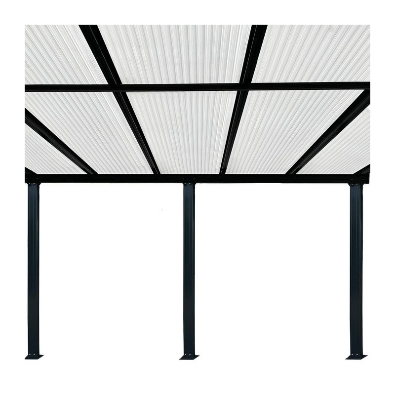 PERGOLA PENTRU PERETE, ACOPERITA CU POLICARBONAT, 312X254X206/250 CM