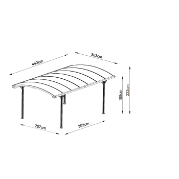 CARPORT 443X303X188/222CM