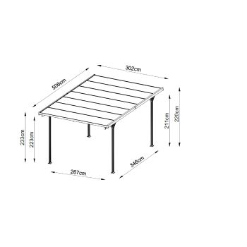 CARPORT 506X302X211/233CM