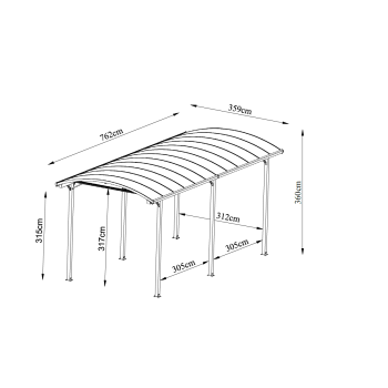 CARPORT 766X360X312/360CM