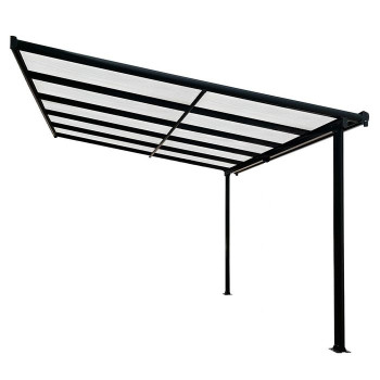 PERGOLA PENTRU PERETE, ACOPERITA CU POLICARBONAT, 312X254X206/250 CM