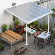 PERGOLA PENTRU PERETE, ACOPERITA CU POLICARBONAT, 312X303X206/258 CM